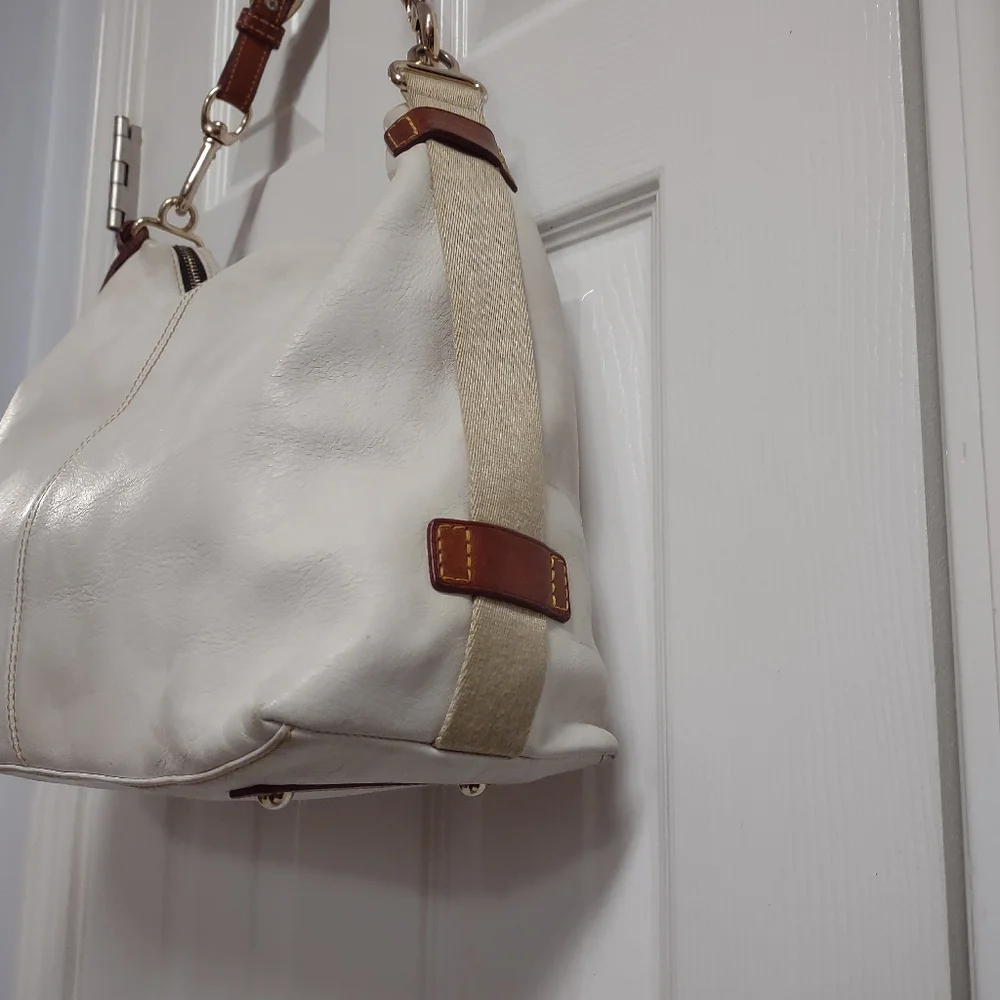 Dooney & Bourke Shoulder Bag White/Brown LG - Picture 7 of 16